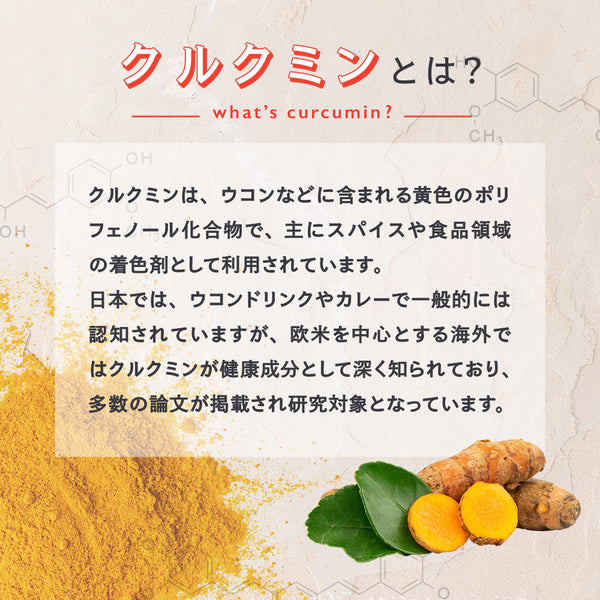 【お得な定期便】クルクルージュ 高吸収 クルクミン サプリメント 62粒