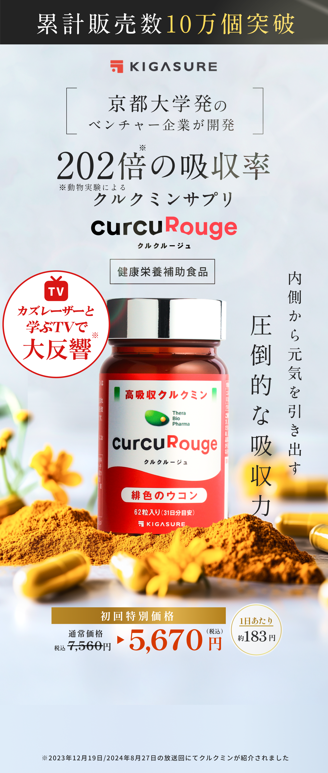 クルクミンサプリ「クルクルージュ」